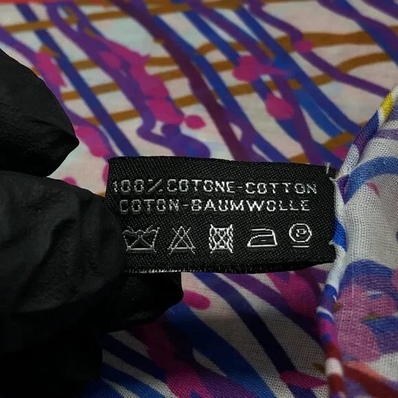 Chanel Multi Color Abstract Print Cotton Scarf - Picture 2 of 5